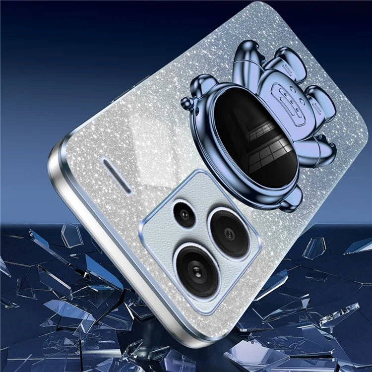 For Xiaomi Redmi Note 13 Pro+ 5G Phone Case Astronaut Kickstand Anti-shock Electroplated Cover