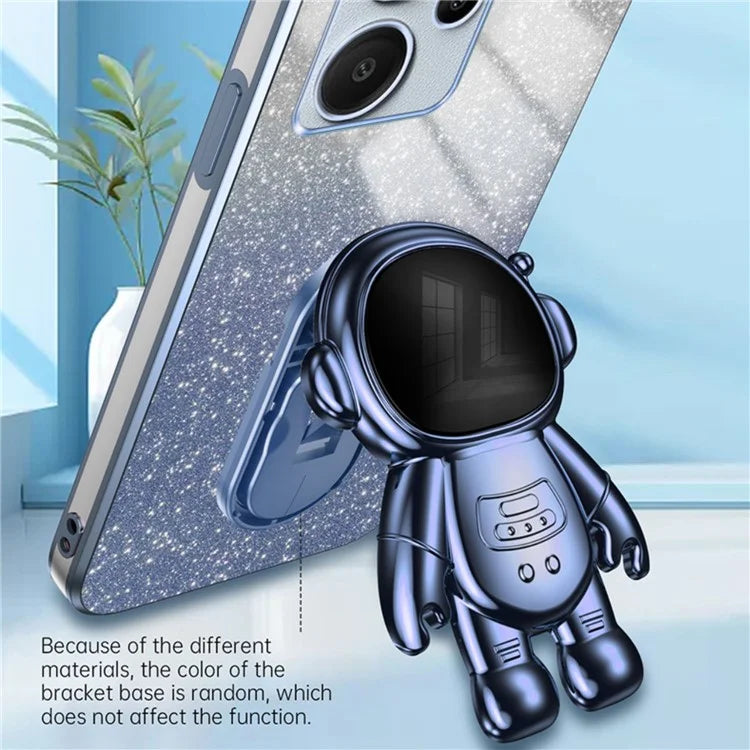 For Xiaomi Redmi Note 13 Pro+ 5G Phone Case Astronaut Kickstand Anti-shock Electroplated Cover