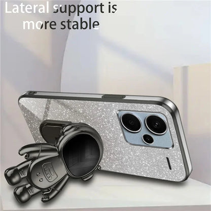 For Xiaomi Redmi Note 13 Pro+ 5G Phone Case Astronaut Kickstand Anti-shock Electroplated Cover