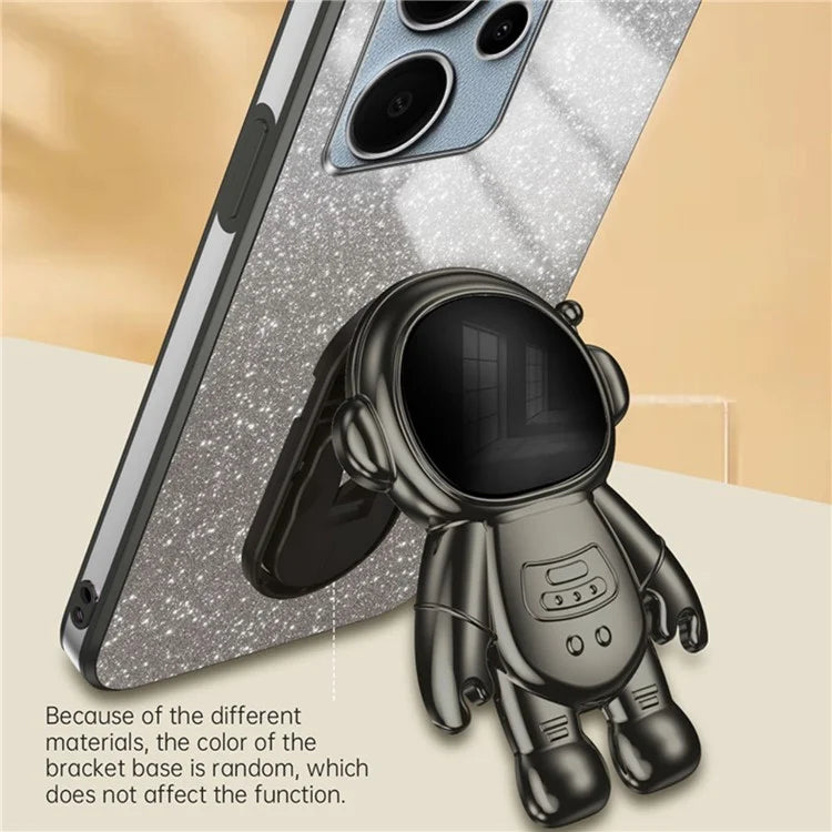 For Xiaomi Redmi Note 13 Pro+ 5G Phone Case Astronaut Kickstand Anti-shock Electroplated Cover