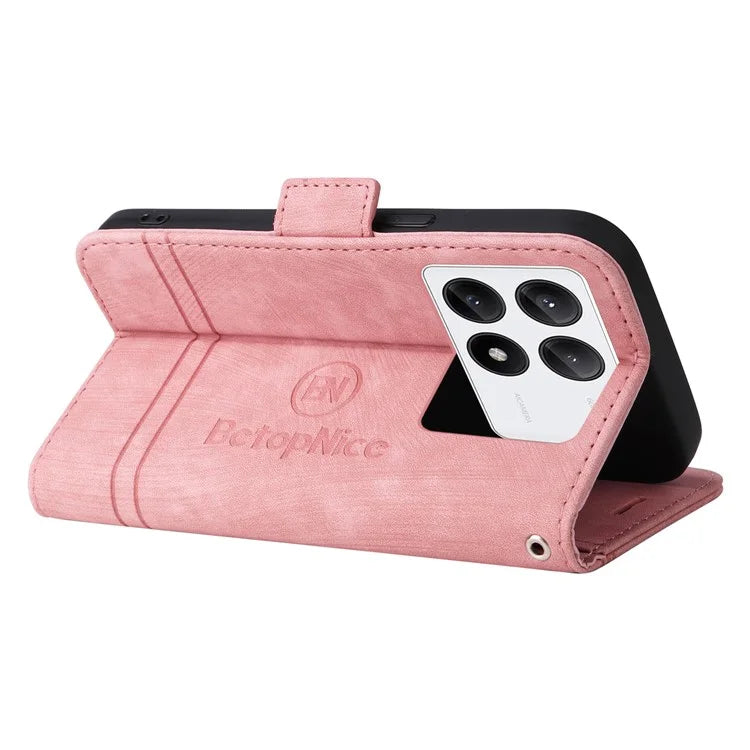 BETOPNICE 001 for Xiaomi Redmi K70E 5G / Poco X6 Pro 5G Case Folding Wallet Phone Shell