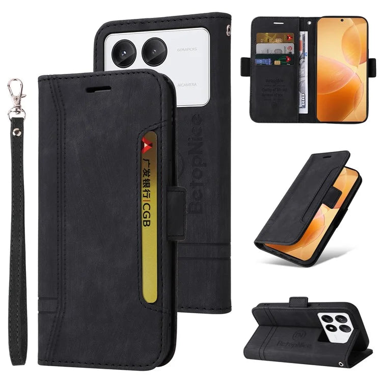 BETOPNICE 001 for Xiaomi Redmi K70E 5G / Poco X6 Pro 5G Case Folding Wallet Phone Shell