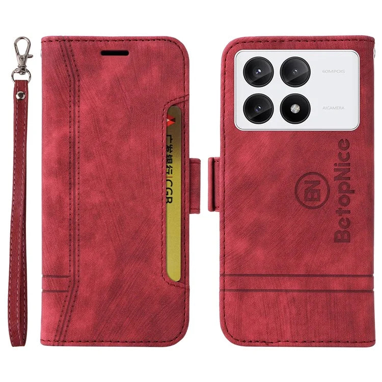 BETOPNICE 001 for Xiaomi Redmi K70E 5G / Poco X6 Pro 5G Case Folding Wallet Phone Shell
