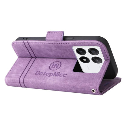 BETOPNICE 001 for Xiaomi Redmi K70E 5G / Poco X6 Pro 5G Case Folding Wallet Phone Shell