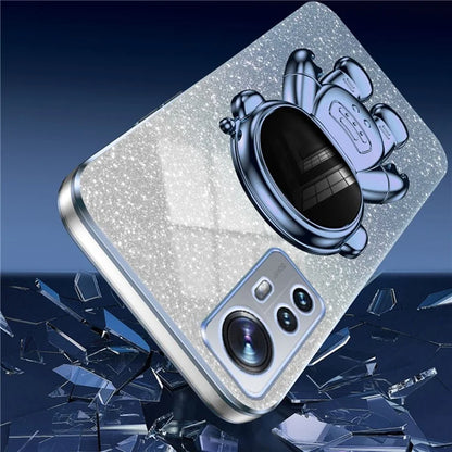 For Xiaomi 12 Lite 5G Cellphone Case PC+TPU Electroplating Astronaut Kickstand Protective Cover
