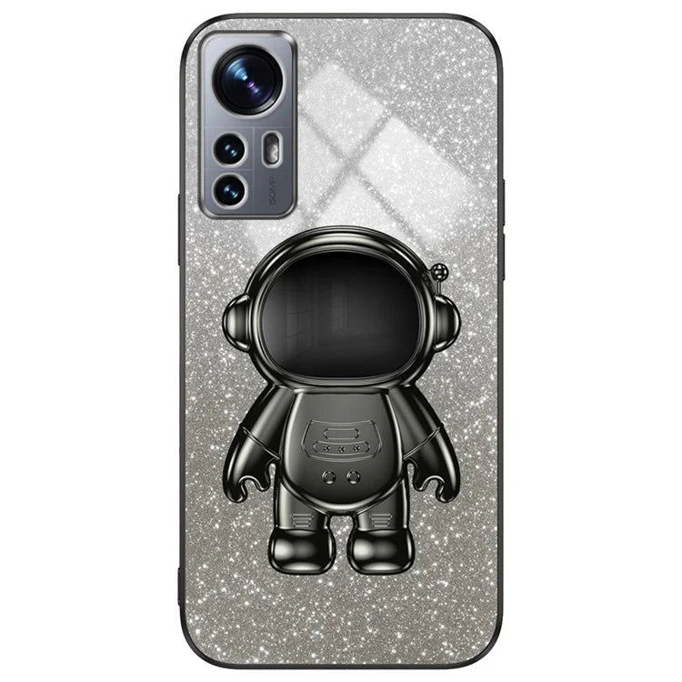 For Xiaomi 12 Lite 5G Cellphone Case PC+TPU Electroplating Astronaut Kickstand Protective Cover