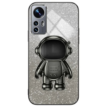 For Xiaomi 12 Lite 5G Cellphone Case PC+TPU Electroplating Astronaut Kickstand Protective Cover