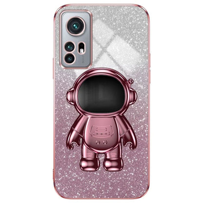 For Xiaomi 12 5G / 12X 5G / 12S 5G Cell Phone Case Astronaut Kickstand Glitter Scratch-proof Cover