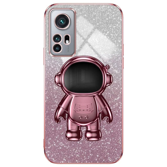 For Xiaomi 12 5G / 12X 5G / 12S 5G Cell Phone Case Astronaut Kickstand Glitter Scratch-proof Cover