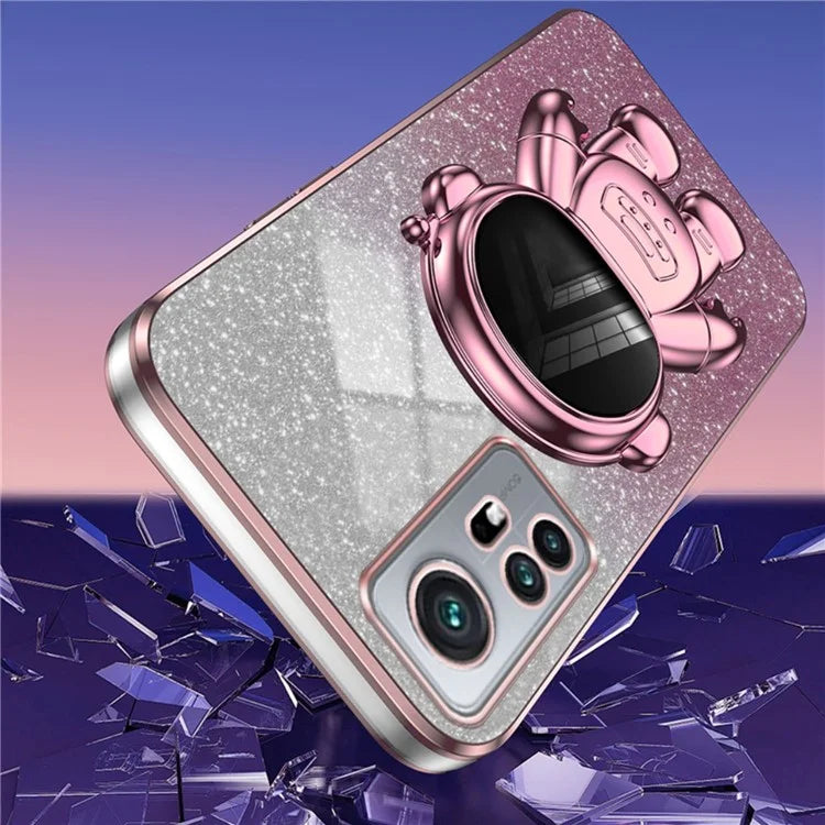 For Xiaomi 12 5G / 12X 5G / 12S 5G Cell Phone Case Astronaut Kickstand Glitter Scratch-proof Cover