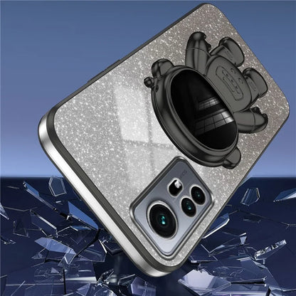For Xiaomi 12 5G / 12X 5G / 12S 5G Cell Phone Case Astronaut Kickstand Glitter Scratch-proof Cover