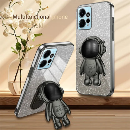 For Xiaomi Redmi Note 12 4G Case Cute Astronaut Kickstand Anti-drop Cell Phone Cover