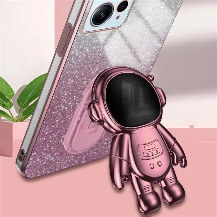 For Xiaomi Redmi Note 12 4G Case Cute Astronaut Kickstand Anti-drop Cell Phone Cover