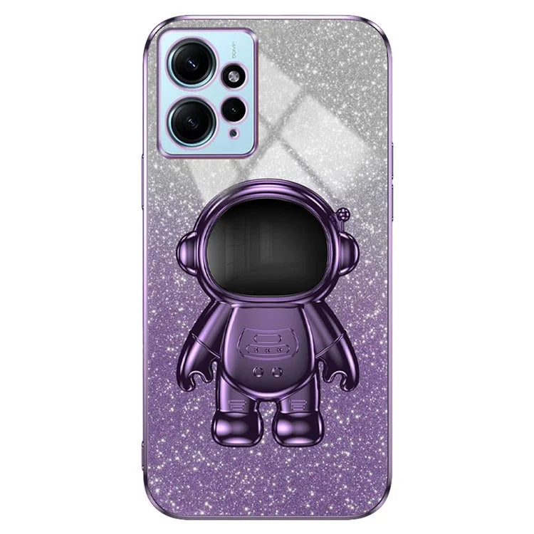 For Xiaomi Redmi Note 12 4G Case Cute Astronaut Kickstand Anti-drop Cell Phone Cover