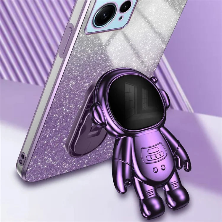 For Xiaomi Redmi Note 12 4G Case Cute Astronaut Kickstand Anti-drop Cell Phone Cover