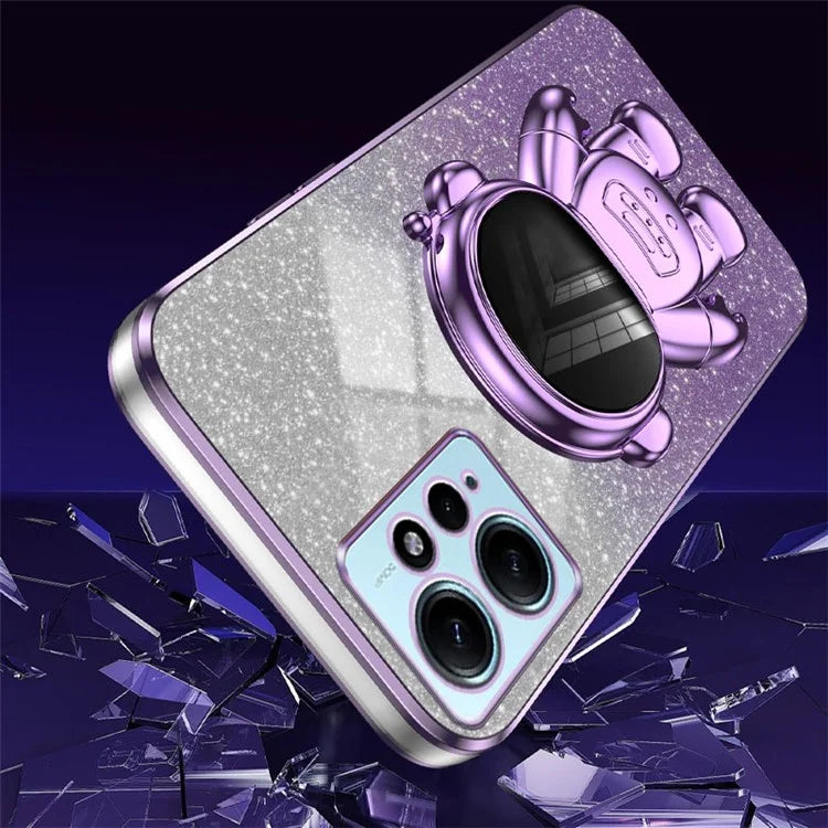 For Xiaomi Redmi Note 12 4G Case Cute Astronaut Kickstand Anti-drop Cell Phone Cover