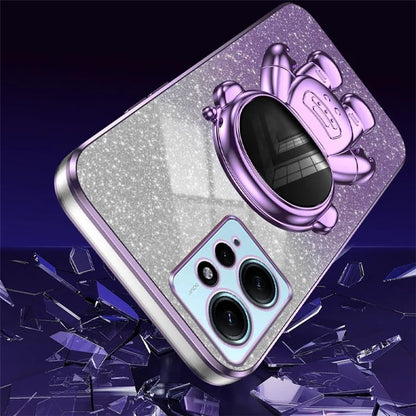 For Xiaomi Redmi Note 12 4G Case Cute Astronaut Kickstand Anti-drop Cell Phone Cover