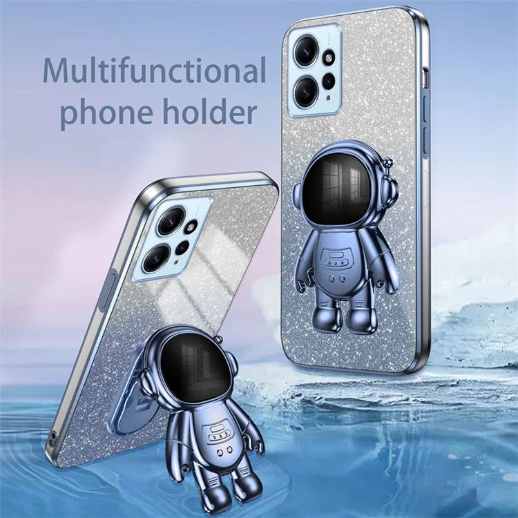 For Xiaomi Redmi Note 12 4G Case Cute Astronaut Kickstand Anti-drop Cell Phone Cover