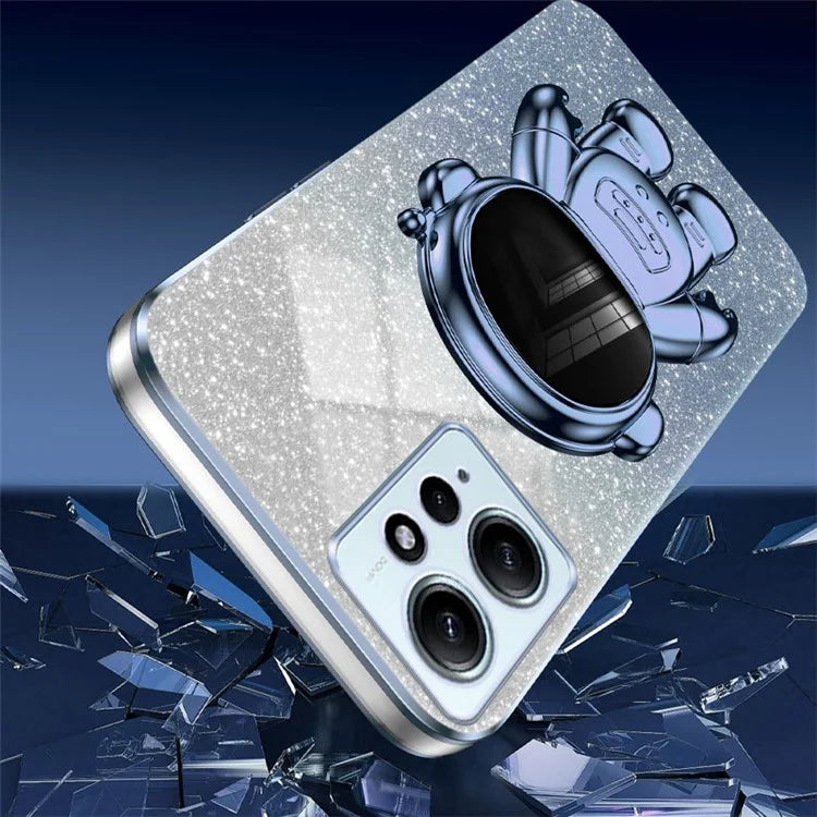 For Xiaomi Redmi Note 12 4G Case Cute Astronaut Kickstand Anti-drop Cell Phone Cover