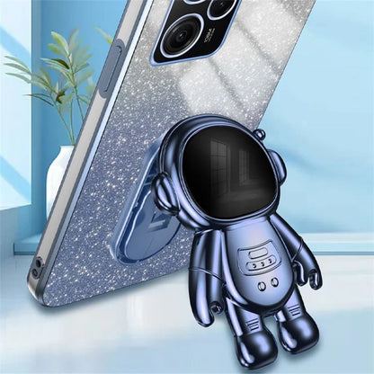 For Xiaomi Redmi Note 12 Pro Speed 5G/Poco X5 Pro 5G Case PC+TPU Electroplating Astronaut Kickstand Cover