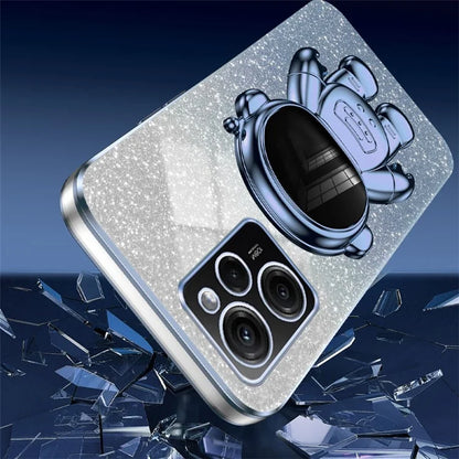 For Xiaomi Redmi Note 12 Pro Speed 5G/Poco X5 Pro 5G Case PC+TPU Electroplating Astronaut Kickstand Cover