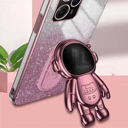 For Xiaomi Redmi Note 12 Pro Speed 5G/Poco X5 Pro 5G Case PC+TPU Electroplating Astronaut Kickstand Cover