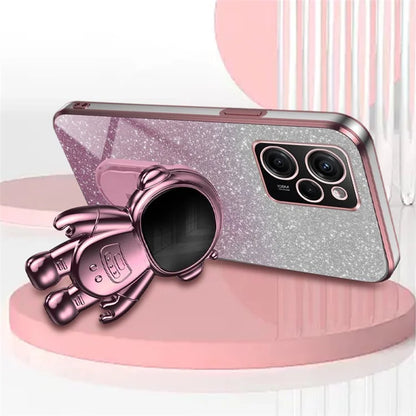 For Xiaomi Redmi Note 12 Pro Speed 5G/Poco X5 Pro 5G Case PC+TPU Electroplating Astronaut Kickstand Cover
