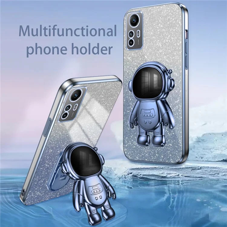 For Xiaomi Redmi Note 12S 4G Astronaut Design Kickstand Case PC+TPU Phone Back Cover