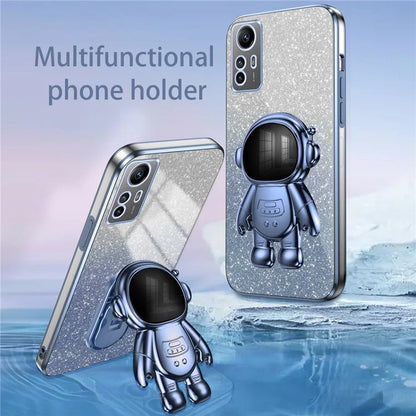 For Xiaomi Redmi Note 12S 4G Astronaut Design Kickstand Case PC+TPU Phone Back Cover