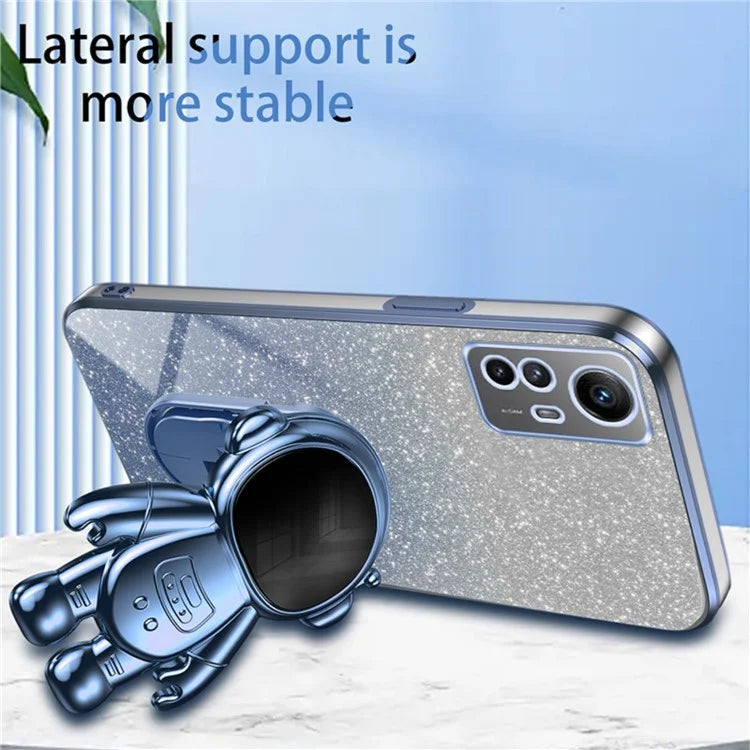 For Xiaomi Redmi Note 12S 4G Astronaut Design Kickstand Case PC+TPU Phone Back Cover