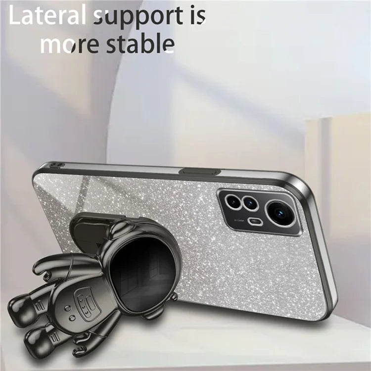For Xiaomi Redmi Note 12S 4G Astronaut Design Kickstand Case PC+TPU Phone Back Cover