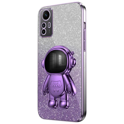 For Xiaomi Redmi Note 12S 4G Astronaut Design Kickstand Case PC+TPU Phone Back Cover