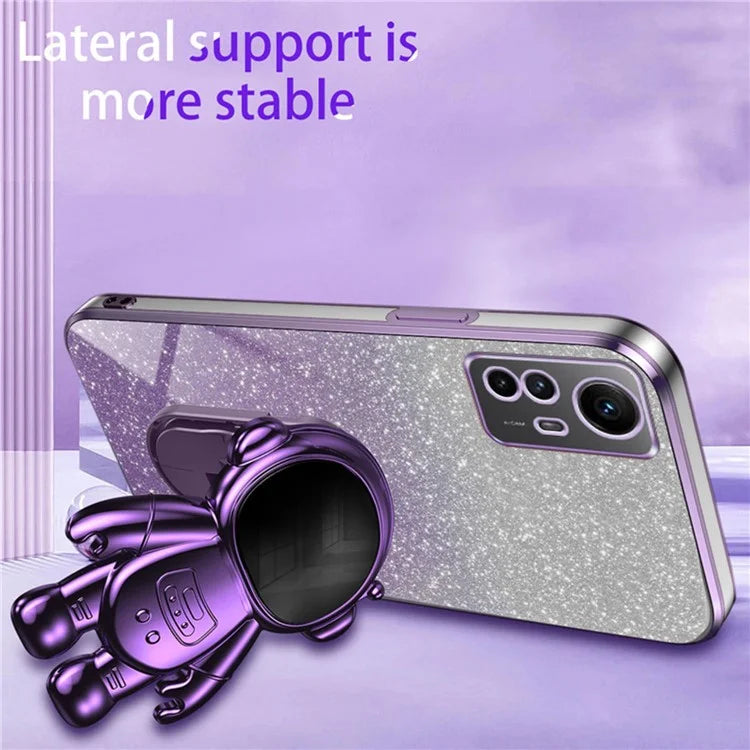 For Xiaomi Redmi Note 12S 4G Astronaut Design Kickstand Case PC+TPU Phone Back Cover