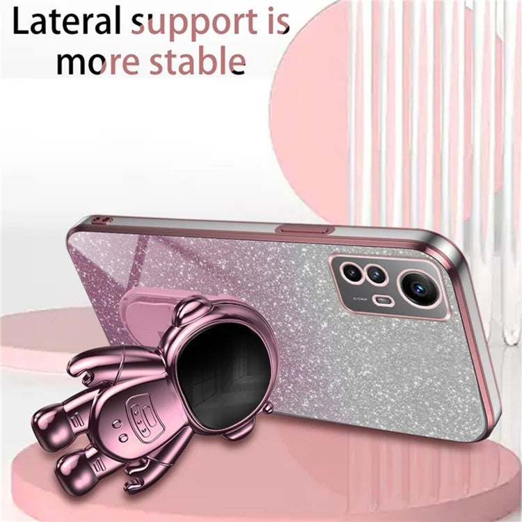 For Xiaomi Redmi Note 12S 4G Astronaut Design Kickstand Case PC+TPU Phone Back Cover