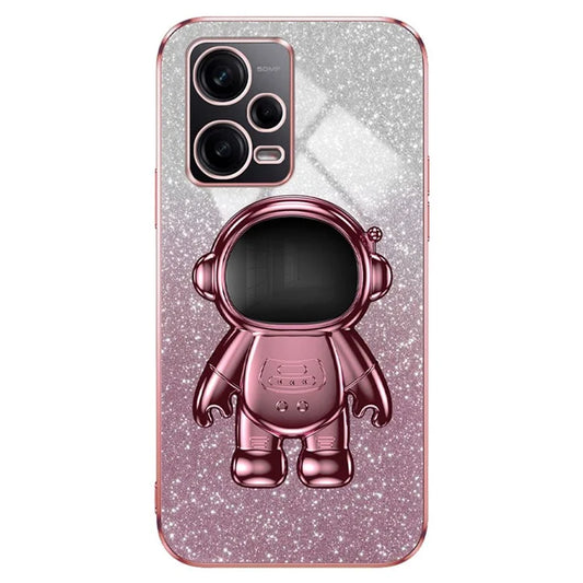 For Xiaomi Redmi Note 12 Pro 5G Cell Phone Case Stylish Glitter Powder PC+TPU Cover with Kickstand