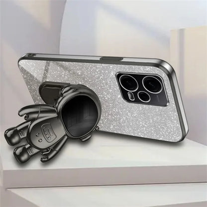 For Xiaomi Redmi Note 12 Pro 5G Cell Phone Case Stylish Glitter Powder PC+TPU Cover with Kickstand