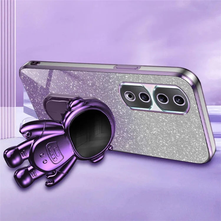 For Xiaomi Redmi Note 12 Pro 5G Cell Phone Case Stylish Glitter Powder PC+TPU Cover with Kickstand