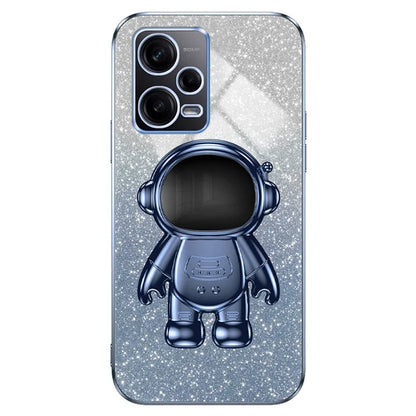 For Xiaomi Redmi Note 12 Pro 5G Cell Phone Case Stylish Glitter Powder PC+TPU Cover with Kickstand