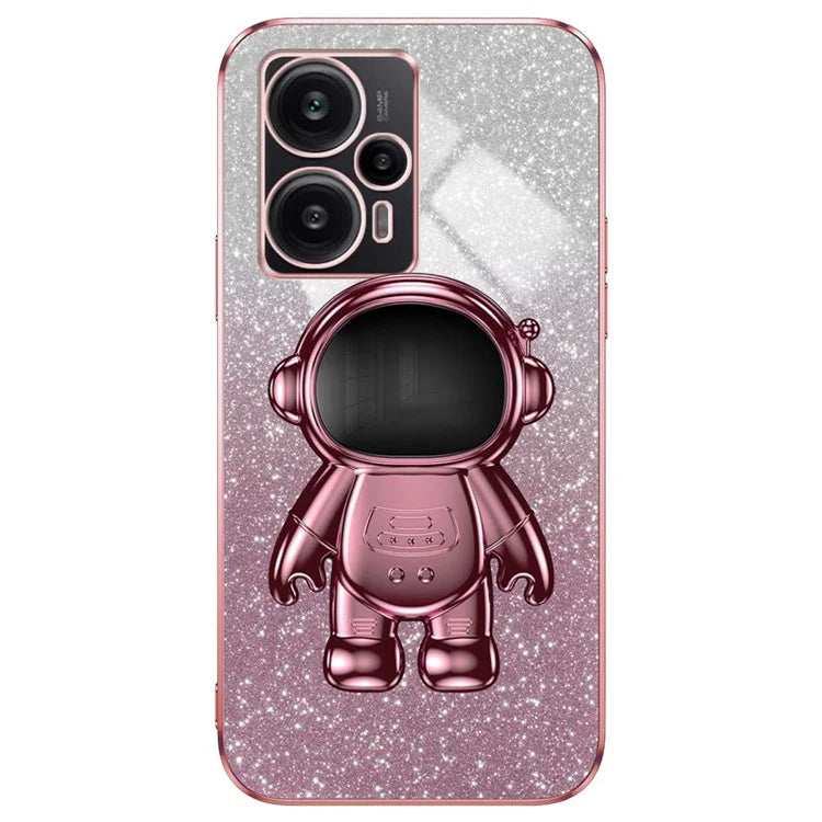For Xiaomi Redmi Note 12 Turbo / Poco F5 5G Case PC+TPU Phone Protective Cover with Astronaut Kickstand