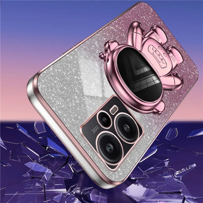 For Xiaomi Redmi Note 12 Turbo / Poco F5 5G Case PC+TPU Phone Protective Cover with Astronaut Kickstand