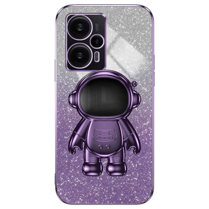 For Xiaomi Redmi Note 12 Turbo / Poco F5 5G Case PC+TPU Phone Protective Cover with Astronaut Kickstand