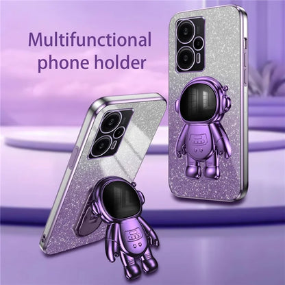 For Xiaomi Redmi Note 12 Turbo / Poco F5 5G Case PC+TPU Phone Protective Cover with Astronaut Kickstand