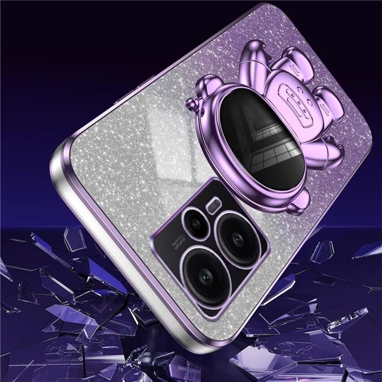 For Xiaomi Redmi Note 12 Turbo / Poco F5 5G Case PC+TPU Phone Protective Cover with Astronaut Kickstand