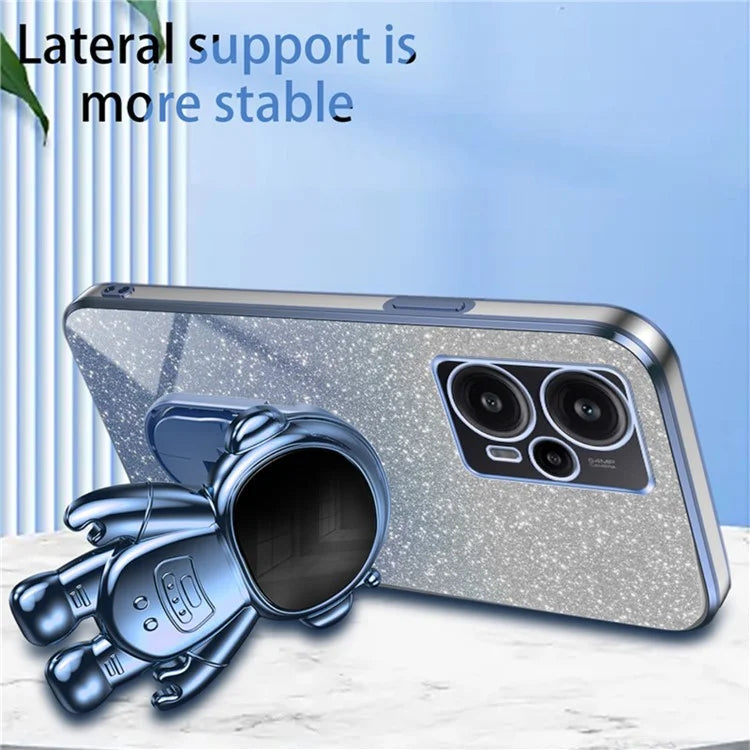 For Xiaomi Redmi Note 12 Turbo / Poco F5 5G Case PC+TPU Phone Protective Cover with Astronaut Kickstand