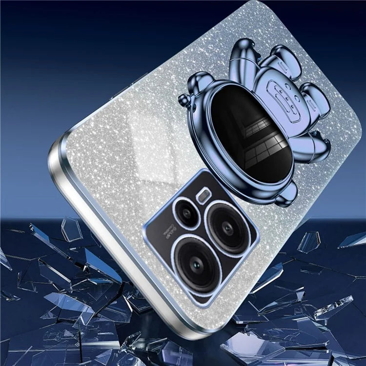 For Xiaomi Redmi Note 12 Turbo / Poco F5 5G Case PC+TPU Phone Protective Cover with Astronaut Kickstand