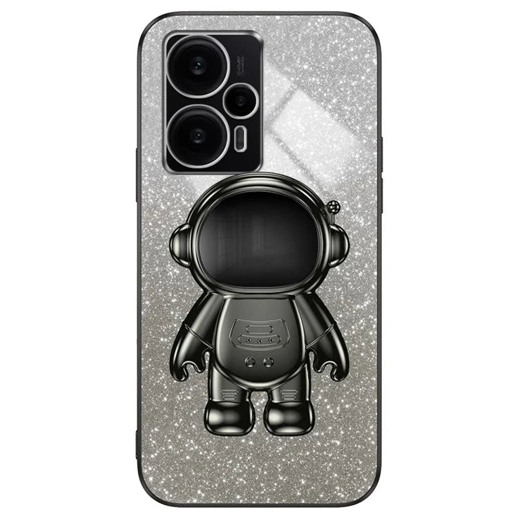 For Xiaomi Redmi Note 12 Turbo / Poco F5 5G Case PC+TPU Phone Protective Cover with Astronaut Kickstand