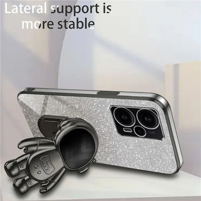 For Xiaomi Redmi Note 12 Turbo / Poco F5 5G Case PC+TPU Phone Protective Cover with Astronaut Kickstand