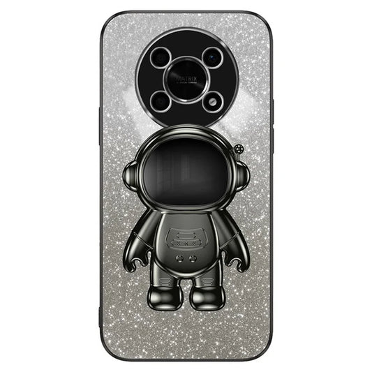 PC+TPU Case for Honor X30 5G , Glitter Powder Astronaut Kickstand Phone Cover