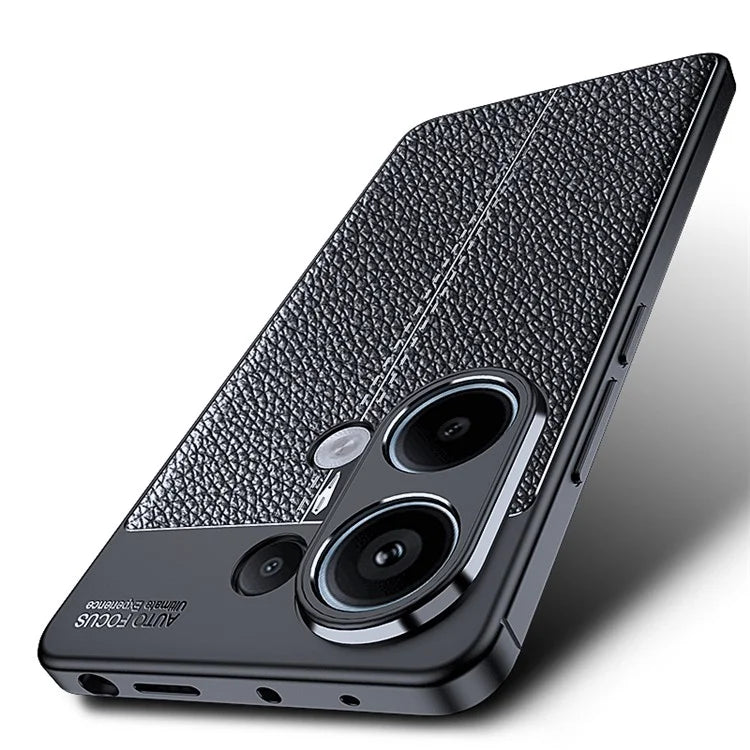 For Xiaomi Redmi Note 13 Pro 4G / Poco M6 Pro 4G TPU Case Anti-fingerprint Phone Cover Litchi Texture