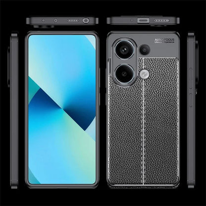 For Xiaomi Redmi Note 13 Pro 4G / Poco M6 Pro 4G TPU Case Anti-fingerprint Phone Cover Litchi Texture